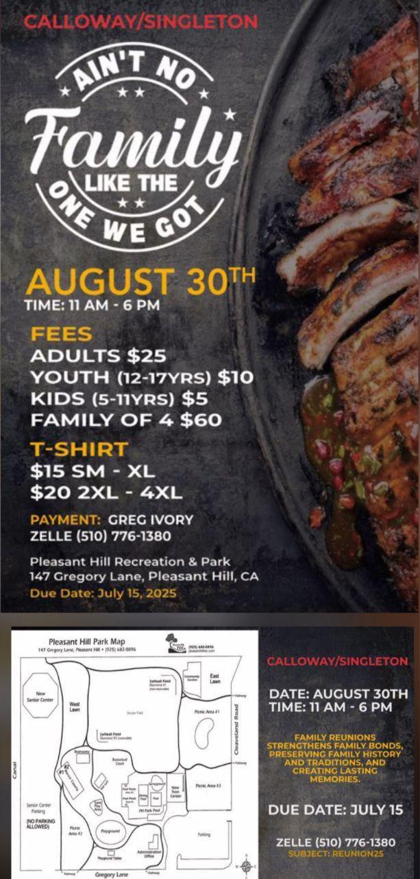Calloway Singleton Family Reunion Tshirts
